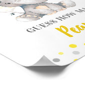 Raad eens hoeveel pinda's geel olifant Baby shower Poster (Hoek)
