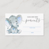 Raad eens hoeveel pinda's Kaart olifant Baby showe (Voorkant)