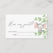 Raad eens hoeveel pinda's olifant Baby shower E Informatiekaartje (Voorkant)