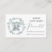 Raad eens hoeveel pinda's olifant Baby shower game Informatiekaartje (Voorkant)