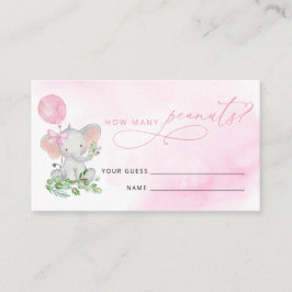 Raad eens hoeveel pinda's olifant Baby shower game Informatiekaartje