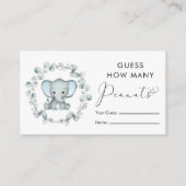 Raad eens hoeveel pinda's olifant Baby shower game Informatiekaartje (Voorkant)