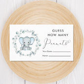 Raad eens hoeveel pinda's olifant Baby shower game Informatiekaartje