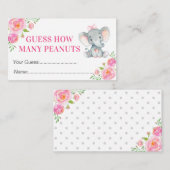 Raad eens hoeveel pinda's olifant Baby shower game Informatiekaartje (Voorkant / Achterkant)