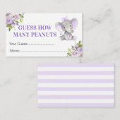 Raad eens hoeveel pinda's olifant Baby shower game Informatiekaartje (Voorkant / Achterkant)