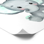 Raad eens hoeveel pinda's olifant Baby shower game Poster (Hoek)