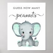 Raad eens hoeveel pinda's olifant Baby shower game Poster (Voorkant)