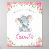 Raad eens hoeveel pinda's olifant Baby shower game Poster (Voorkant)