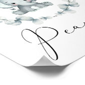 Raad eens hoeveel pinda's olifant Baby shower game Poster (Hoek)