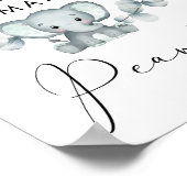 Raad eens hoeveel pinda's olifant Baby shower game Poster (Hoek)