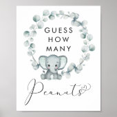 Raad eens hoeveel pinda's olifant Baby shower game Poster (Voorkant)