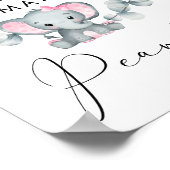 Raad eens hoeveel pinda's olifant Baby shower game Poster (Hoek)