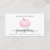 Raad eens hoeveel pompoenen baby meisje douche spe informatiekaartje (Voorkant)