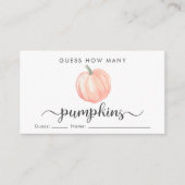 Raad eens hoeveel pompoenen Baby shower spel Informatiekaartje (Voorkant)