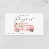 Raad eens hoeveel pompoenen Baby shower spel Informatiekaartje (Voorkant)