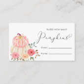 Raad eens hoeveel pompoenen Baby shower spel Informatiekaartje (Voorkant)