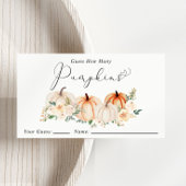 Raad eens hoeveel pompoenen Baby shower spel Informatiekaartje