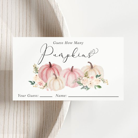 Raad eens hoeveel pompoenen Baby shower spel Informatiekaartje
