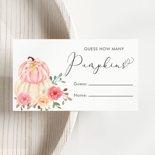 Raad eens hoeveel pompoenen Baby shower spel Informatiekaartje