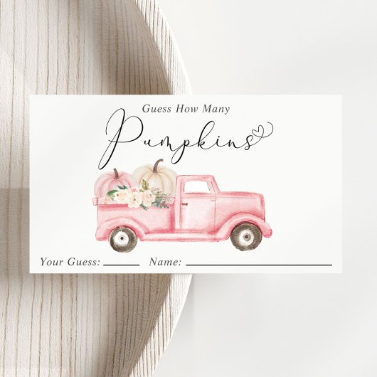 Raad eens hoeveel pompoenen Baby shower spel Informatiekaartje