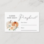 Raad eens hoeveel pompoenen Baby shower spel Informatiekaartje (Voorkant)