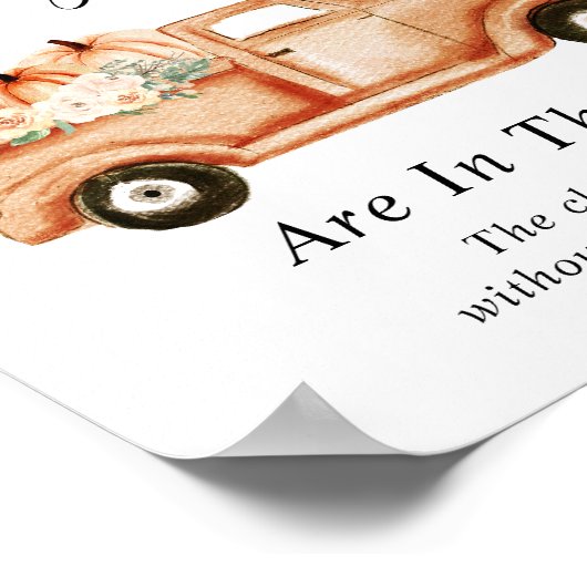 Raad eens hoeveel pompoenen Baby shower spel Poster (Hoek)