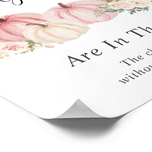 Raad eens hoeveel pompoenen Baby shower spel Poster (Hoek)