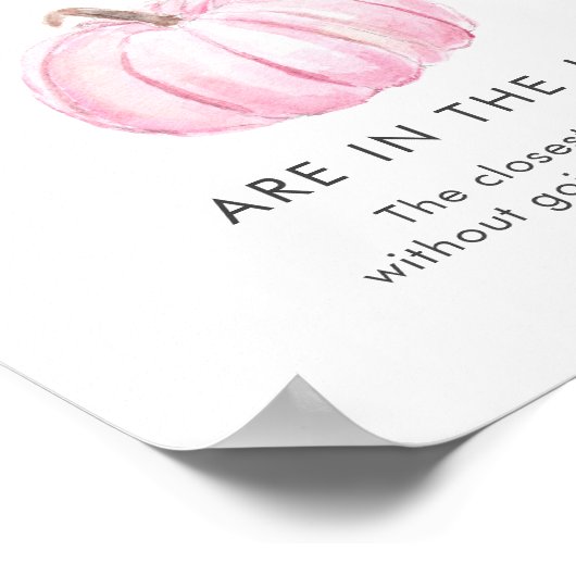 Raad eens hoeveel pompoenen Baby shower spel Poster (Hoek)