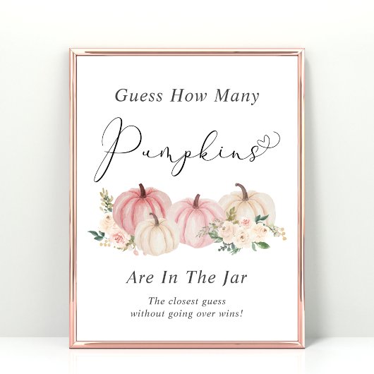 Raad eens hoeveel pompoenen Baby shower spel Poster