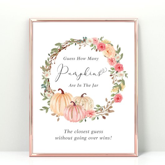 Raad eens hoeveel pompoenen Baby shower spel Poster