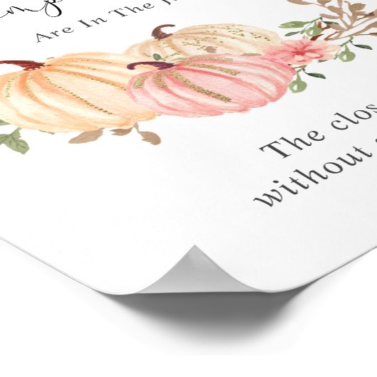 Raad eens hoeveel pompoenen Baby shower spel Poster (Hoek)