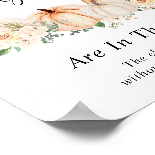 Raad eens hoeveel pompoenen Baby shower spel Poster (Hoek)