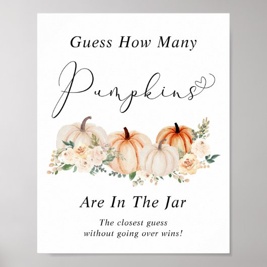 Raad eens hoeveel pompoenen Baby shower spel Poster (Voorkant)