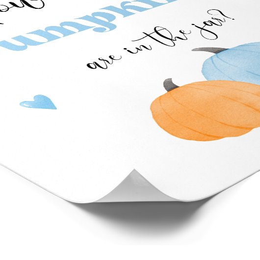 Raad eens hoeveel pompoenen blauw kleine Boo Poster (Hoek)