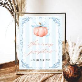 Raad eens hoeveel pompoenen Blue Bow Poster