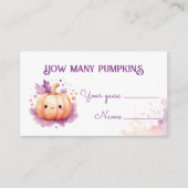Raad eens hoeveel pompoenen Halloween Baby shower Informatiekaartje (Voorkant)