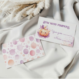 Raad eens hoeveel pompoenen Halloween Baby shower  Informatiekaartje