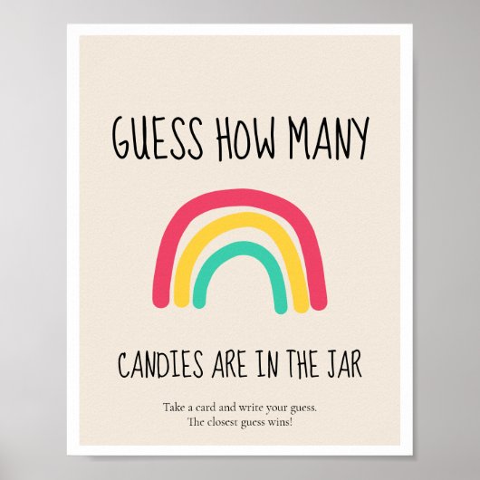 Raad eens hoeveel Rainbow-Baby shower spel Poster (Voorkant)