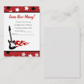 Raad eens hoeveel Red Rock Star Baby shower Game Informatiekaartje (Voorkant / Achterkant)