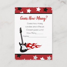 Raad eens hoeveel Red Rock Star Baby shower Game Informatiekaartje