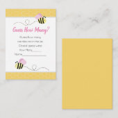 Raad eens hoeveel roze Baby shower van bijen Informatiekaartje (Voorkant / Achterkant)