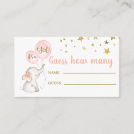 Raad eens hoeveel roze olifantenspelkaart informatiekaartje