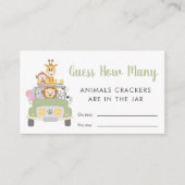 Raad eens hoeveel Safari Baby shower spel Informatiekaartje (Voorkant)
