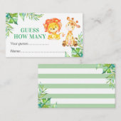 Raad eens hoeveel Safari Baby shower verjaardagssp Informatiekaartje (Voorkant / Achterkant)
