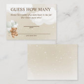 Raad eens hoeveel Sage Teddy Bear Baby shower Kaar Informatiekaartje (Voorkant / Achterkant)