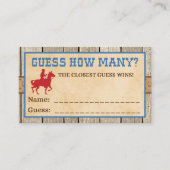 Raad eens hoeveel Snoep gaming Tickets Cowboy bezo Informatiekaartje (Voorkant)