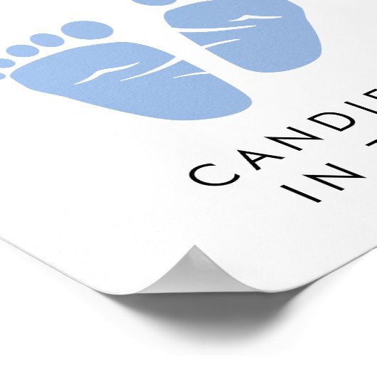 Raad eens hoeveel Snoepjes Baby Boy Shower spel Poster (Hoek)