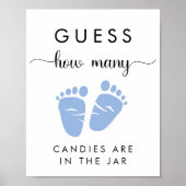 Raad eens hoeveel Snoepjes Baby Boy Shower spel Poster (Voorkant)
