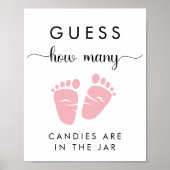 Raad eens hoeveel Snoepjes baby meisje douche spel Poster (Voorkant)