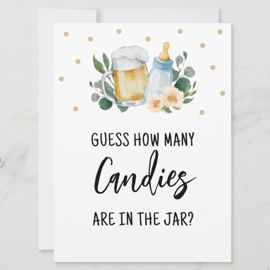 Raad eens hoeveel Snoepjes Baby zijn aan het brouw Kaart (Voorkant)